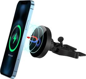 Piosoo 707025385654 15w Magnetic Wireless Car Charger Cd Slot Mount For Iphone 13/13 Pro/13 Black