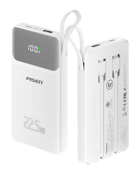 22.5w Pisen 902957394116 3c Certified Power Bank - 10000mah Ccc With Built In Cable