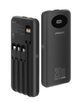 Pisen 902957407083 3c Certified Power Bank - 10000mah 20w Fast Charging Battery Pack With Built-