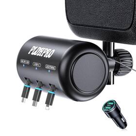 Ss-x01 Pldhpro Uber Accessories For Car 3 In Backseat Charging Station Box With Qc 3.0