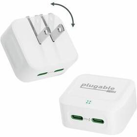 Ps-40c2w Plugable Technologies Dual Usb C Charger Block 40w Foldable 2-port Fast Charging Flat