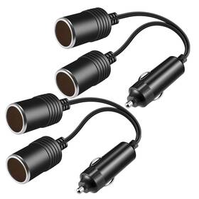 Pluspoe 738598838247 1 To 2 Car Cigarette Lighter Splitter Adapter Power Charger Port 12v