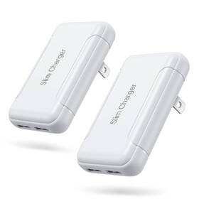 Pofesun 661585474060 Slim Usb Wall Charger 2pack 3a/5v Dual Port Adapter With Foldab