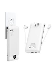 T1110w-ca Portable Battery Charger Built-in Cable 10000mah Type C Power Bank Vrurc