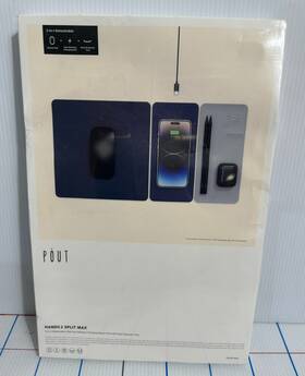 Pout 809418162414 Hands 3 Split Max In 1 Wireless Charging Mouse Pad Tray Pacific Blue