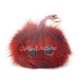 Power Fur Pom 741587303473 Fashion Accessory Bank 1000 Mah Iphone And Android Red Wine