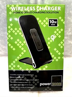 Power Zone 027664361544 Wireless Charger 10w Max Fast Charging With Led Indicator Home Office New Sealed