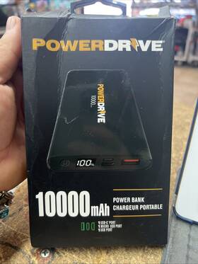 Pdpb10000 Powerdrive Black 10 000mah Power Bank With Charger Indicator Screen