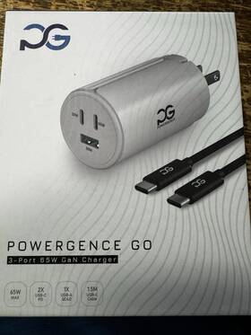 Powergence 196852511310 Go Ultra-portable 65w 3-port Usb-c And Usb-a Wall Charger With Gan
