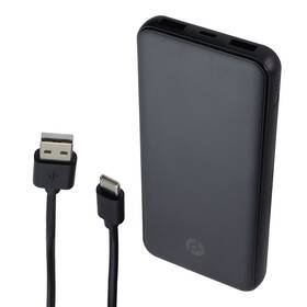 G00048pled3 Powerlab 10 000mah Dual Port Power Bank Usb-c/usb-a With Usb-c Cable - Black