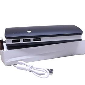 B21380 Powernow 7200mah Portable Power Bank 3 Usb With Light And Microusb Charger - Black