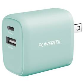 Powertek 629721668179 New Dual Port Wall Charger Usb-c 20w Pd And Usb-a 18w