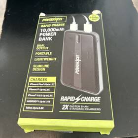 Powerxcel 841133101864 Power Bank Black 10 000 Mah Rapid Charge Portable Charger