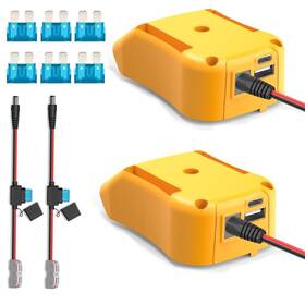 Dw23 Powhazy 2pcs Charger Adapter 20v Compatible With Dewalt Battery Usb Typ