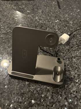 Powlaken 729257814542 4 In 1 Wireless Charging Dock Station - Grey