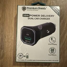 Premium Shieldz 754207613449 38w Power Delivery Dual Car Charger New