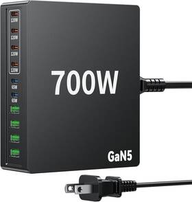 Ld050 Preskiwa 700w Usb C Charger Block 10-multiport Charging Station Wall Desktop
