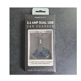 Primeconnect Dic-2400 2.4a Dual Usb 2-port Car Charger For Iphone Ipad Galaxy