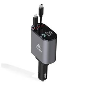 Arcc-101 Promaster Electronic Llc 4-in-1 Retractable Fast Charger For Cars 100w Car Usb-c And Iphone Cable Usb