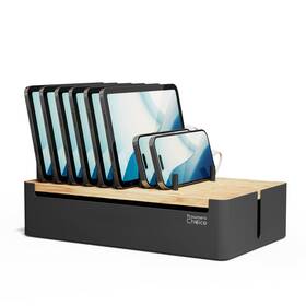 Prosumers Choice 850047363138 Black Wooden Charging Station Organizer For Multiple Devices - Cable Manageme