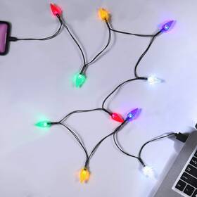 Pruvansay 778716009630 Led Christmas Light Phone Charger Cable With 10 Lights Usb Holiday Charging Cord
