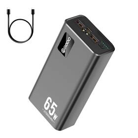 Psooo 776762922989 Portable Charger 27000mah 65w Pd Fast Charging Power Bank 3-port Black