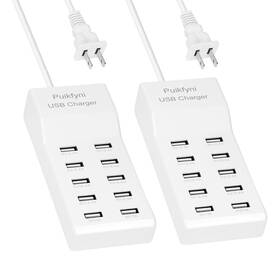 Zc001 Puikfyni 2 Pack 10-ports Usb Charger Station Power Strips With Surge Protection Smart