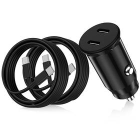 Pukerehab Gyuo-16fa Usb C Fast Car Charger Dual Port Pd For Iphone To White