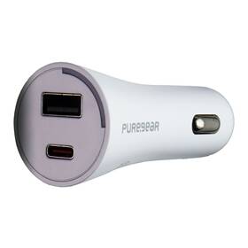 Pure Gear 810096250230 Light Speed 42w Dual Port Usb-c Usb-a Car Charger - White