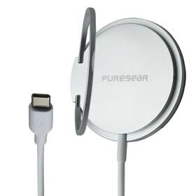 09638pg Puregear 15w Fast Magnetic Wireless Charger Wall Adapter - Silver/white