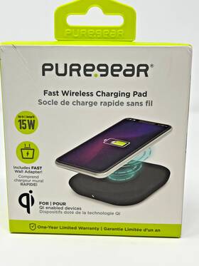 63466pg Puregear 15w Fast Wireless Charging Pad For Qi Enabled Devices Black