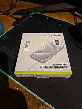 63871pg Puregear 15w Fast Magnetic Magsafe Wireless Charger - Silver/white