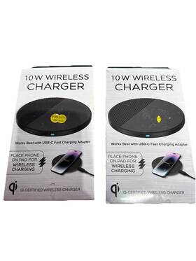 Qi 810011412019 Wireless Charger/qi Certified Charger With Usb-c Cable Lot Of 2