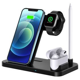 Qi-eu-dabagat 710877375766 4-in-1 Fast Wireless Charger Station Dock For Apple Watch Iphone And Airpods