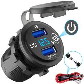 Qidoe 673869893467 Quick Charge 3.0 12v Usb Outlet 36w Dual Car Charger Socket With Power S