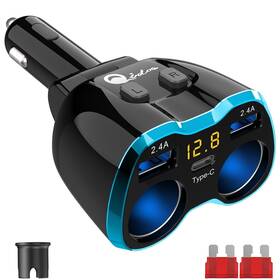 Qidoe 753252837541 Cigarette Lighter Splitter Usb C 12v Car Charger Adapter 2 Socket Type Mul