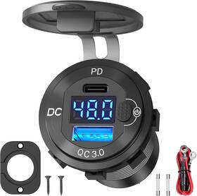 Gsg2019-a2 Qidoe High Voltage Usb Outlet 12v 24v 36v 48v 60v Aluminum Car Charger 1 Pack