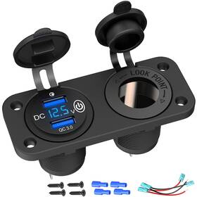 Gsg2019-a4 Qidoe Cigarette Lighter Socket 12v Usb Outlet Quick Charge 3.0 Dual Car Port W