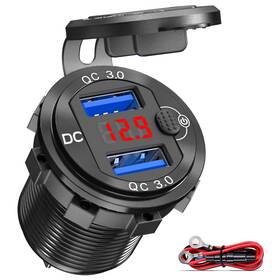 Qd11-11 Qidoe Upgraded Version Quick Charge 3.0 Dual 12v Usb Car Charger Aluminum Socket