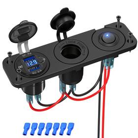 Qd17-9 Qidoe Cigarette Lighter Socket 12v Splitter With Rocker Toggle Switch Dual Quick C