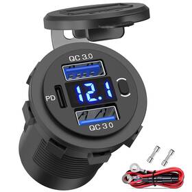 X6-7e74-0blr Qidoe 12v Usb Outlet Dual 18w Quick Charge 3.0 Port