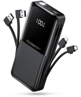K20-pro Qisa Power-bank-portable-phone-charger - 40000mah Power Bank Pd30w Fast Black