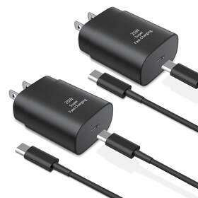Qntry 742973691181 Type C Charger Fast Charging 2pack 25w Super Usb Block Black