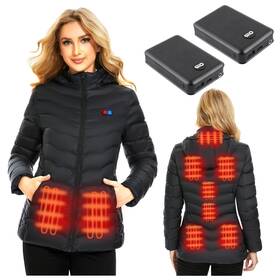 Dc-k101 Qtree Intelligence Heated Jacket For Women With 2pcs 10000mah Power Bank Heating Area... Fast Ship