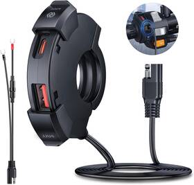 Cs-1944c1 Randpow 30w Type C Pd 18w Qc3.0 Motorcycle Usb Charger 12v-24v Sae To Port
