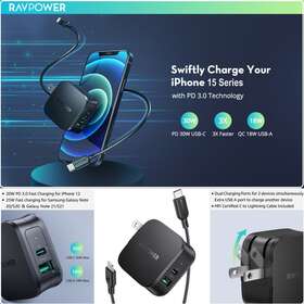 Rp-pc120 Ravpower Macbook And Iphone 30w Pd Wall Charger