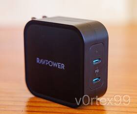 Rp-pc128 Ravpower 90w 2-port Wall Charger Pd 3.0 Gan Usb Type C Fast Charging Adapter