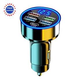 Rdrkr 850058252933 Car Charger 5 Port Cigarette Lighter Usb Adapter Led Voltage Monitor