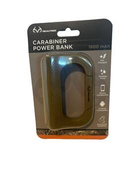 Rlt2002-cm Realtree Carabiner Clip Power Bank 1800 Mah Lithium Ion Battery Brown
