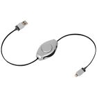 Retrak Retractable Lightning Charge Sync Cable Silver 816983013599